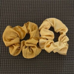 Elegant Gold Satin Scrunchie Set